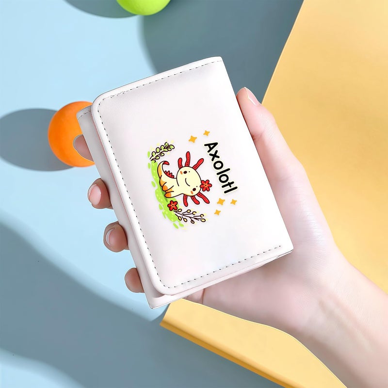 BJDAMAI Axolotl Wallet For Teens Kids Girls Age 6,7,8,9,10,11,12, Small Slim Thin Mini Compact Women Wallet, Animal Lovers Gifts Stuff, Cash Card Coin Pocket Window For Female! - Image 3